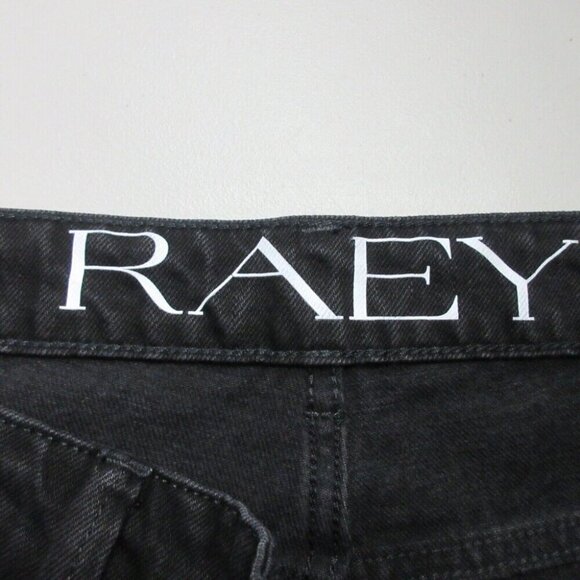 Raey Raw Hem Straight Leg Jeans Women's 30 Black Denim Button Fly Organic 760 - Picture 10 of 12